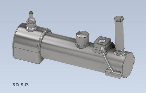 En ce qui concerne la locomotive à vapeur 111 du PO, Sébastien a pris en main l’étude et sa faisabilité en confiant à un modeleur 3D l'ensemble chaudière, dôme, cheminée. Il y aura peut-être quelques modifs à faire mais c'est cool !
