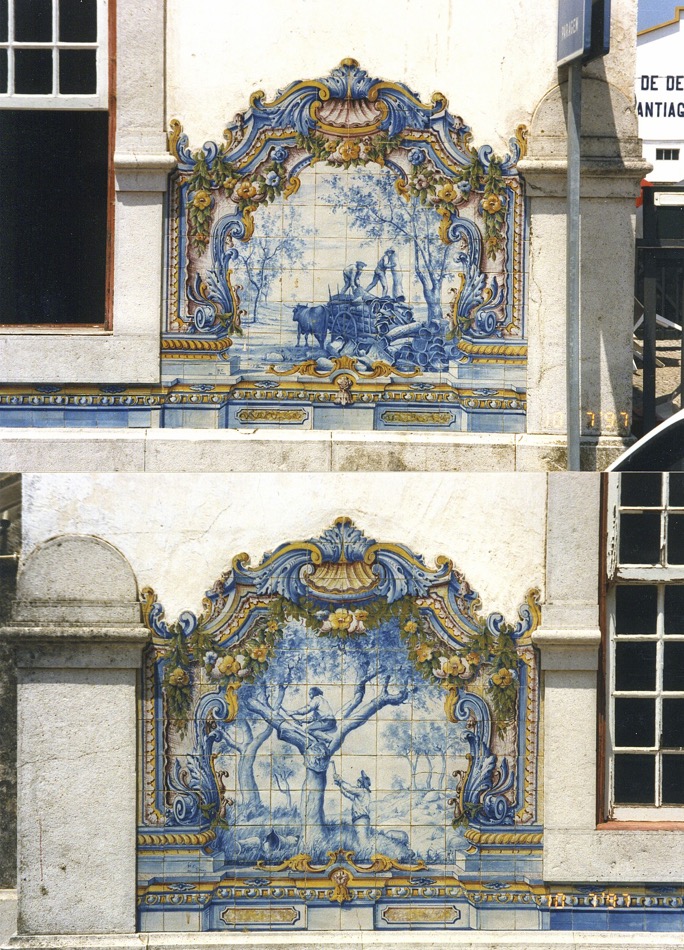 Toute la gare est décorée de panneaux d'azulejos peints à la main